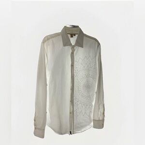 Vintage 2000’s CK39 Men’s Button-Down Shirt Size Large Sunburst Embrodery